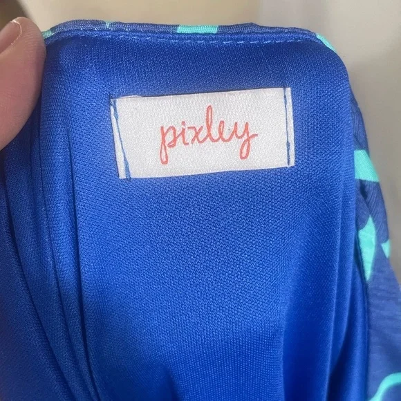 Pixley Summer Maxi Dress Chevron Print Blue Size XL - Picture 7 of 9